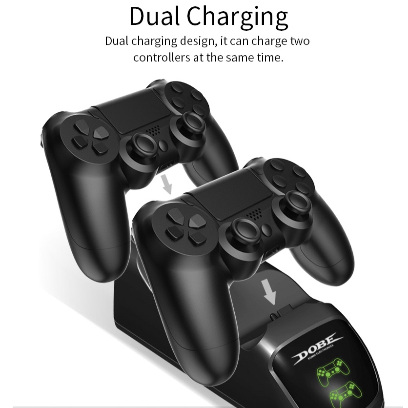 MESIN Dobe PS4 Fat Slim Pro LED Charging Stand Dock Head Charger AC ...