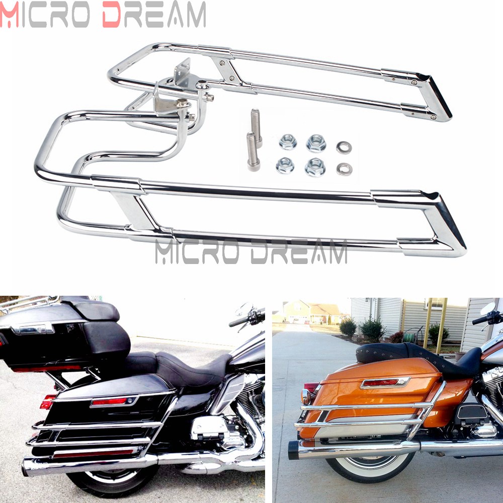 For Harley Touring 20142021 Motorcycle Chrome Rear Saddlebag Guard Rail for Road King Ultra