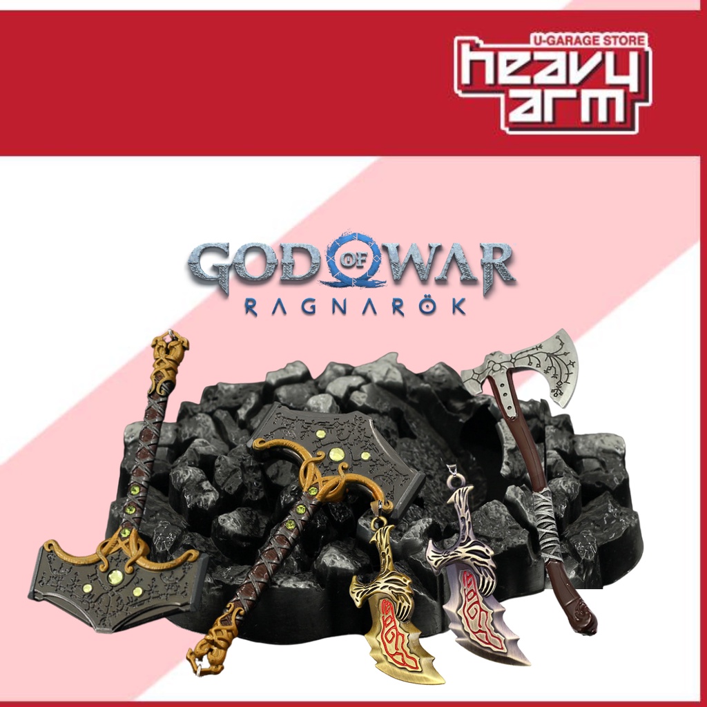 God of War Ragnarok Thor Mjolnir Hammer Kratos Blade of Chaos Keychain