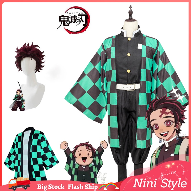 Anime Demon Slayers Kimetsu no Yaiba Tanjirou Kamado Cosplay Costume ...