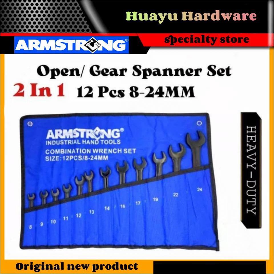 Armstrong Combination Wrench Open / Socket Gear Spanner Set Heavy Duty