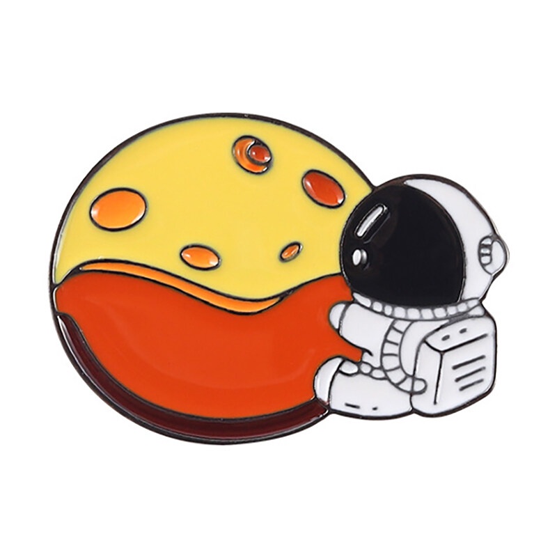 Creative Astronaut Series Lapel Brooch Cute Cartoon Spaceman Enamel Pin