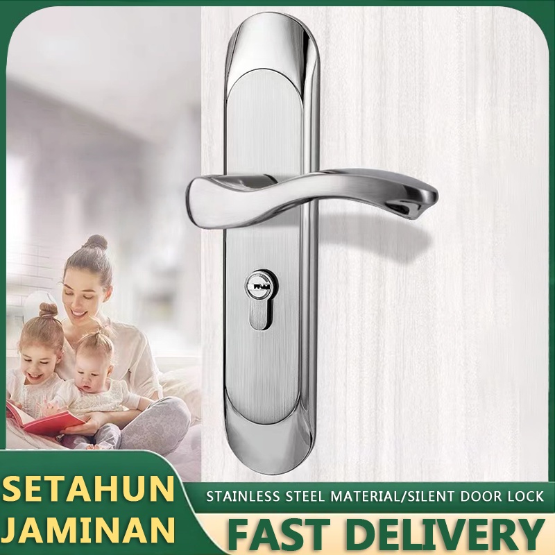 【Ready stock】Bedroom door lock/Universal indoor door lock/Wooden door