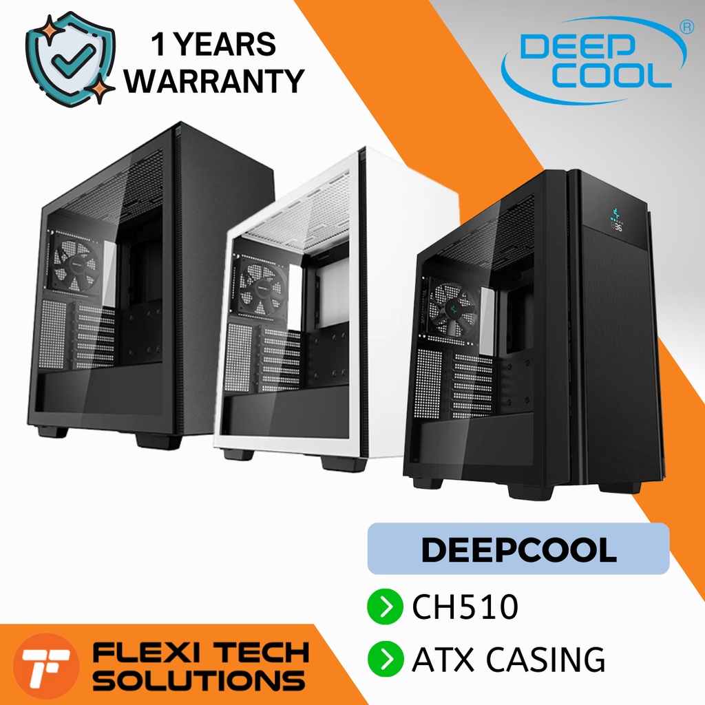 Flexi Tech DEEPCOOL CH510 Black / White / Mesh ATX Casing PC Desktop ...