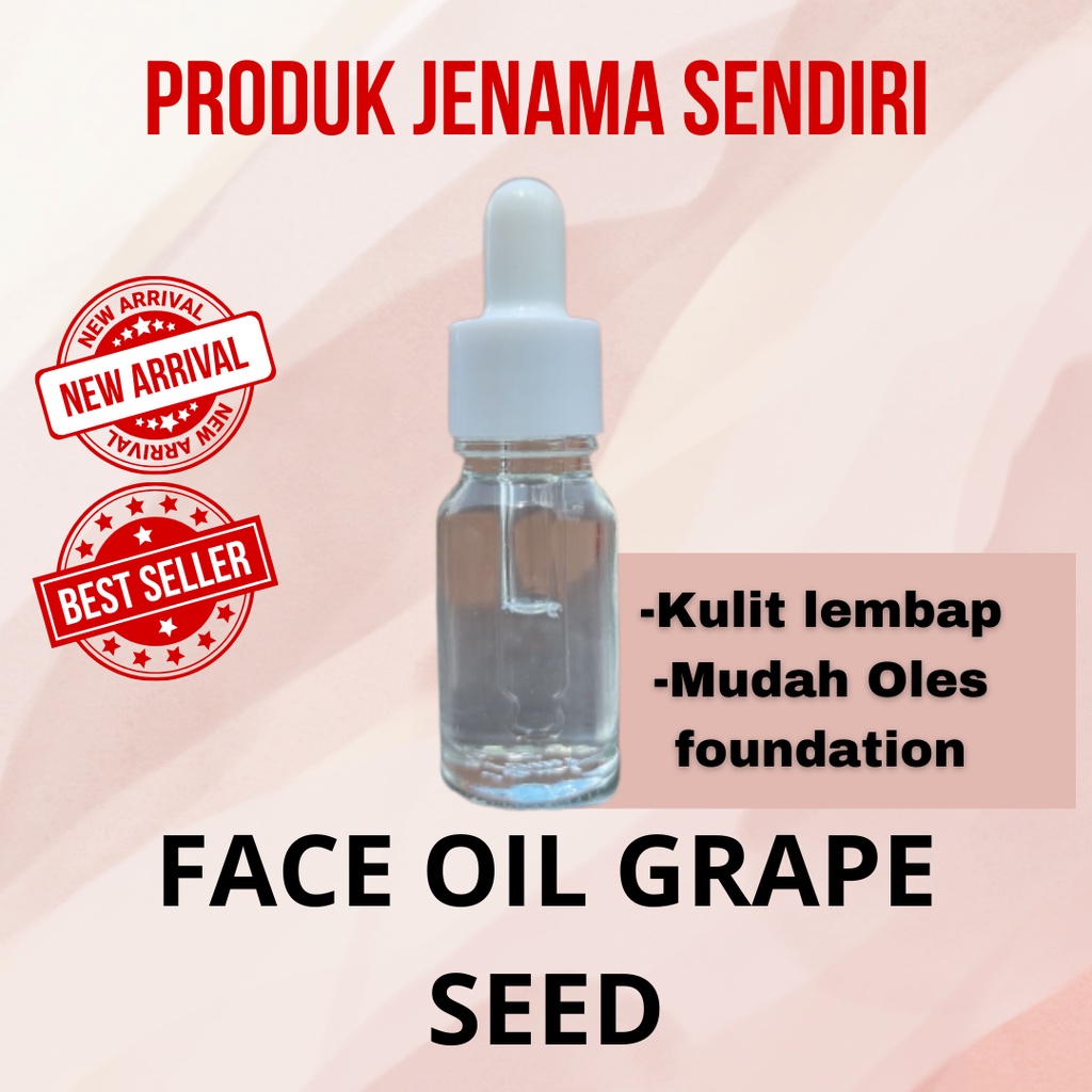 GRAPE SEED FACE OIL 10 ml Glowing Flawless Anti Acne Serum Spot Scars Treatment Brightening For