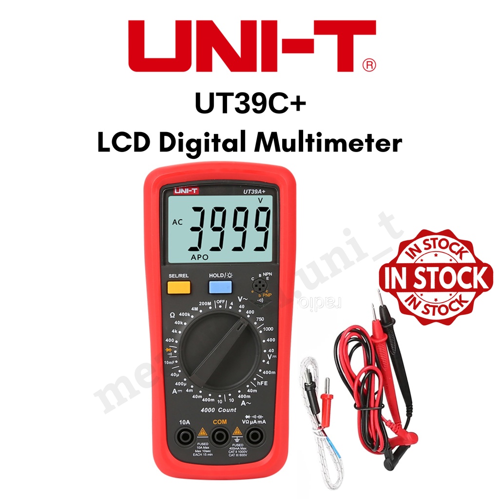 UNI-T UT39C+ LCD Digital Multimeter Temperature -40 ~ 1000°C NCV ...