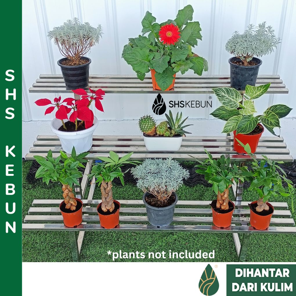 Rak Pasu Bunga Outdoor Rak Bunga Bertingkat 120cm 3 Layer Stainless ...