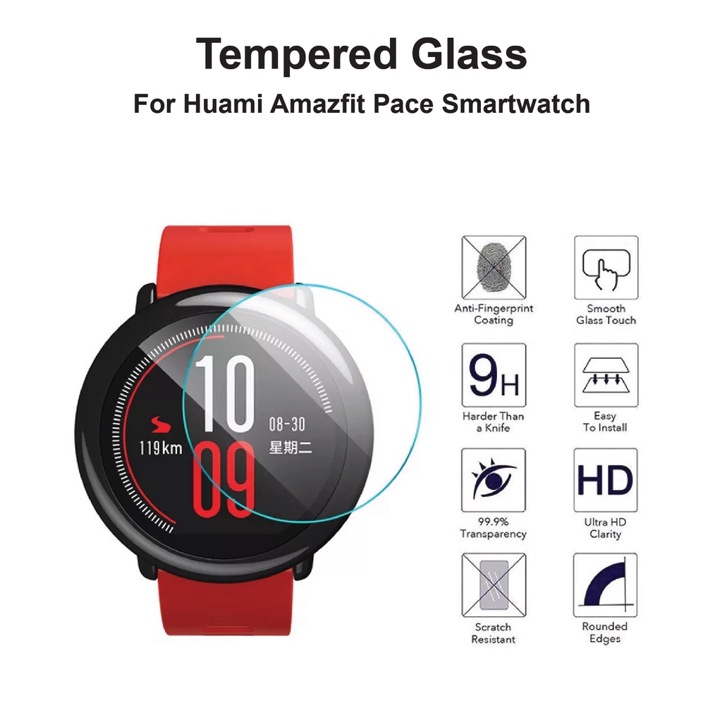 Tempered Glass Screen Protector For Huami Amazfit Pace Smartwatch Jam Fitness Watch Shopee Malaysia