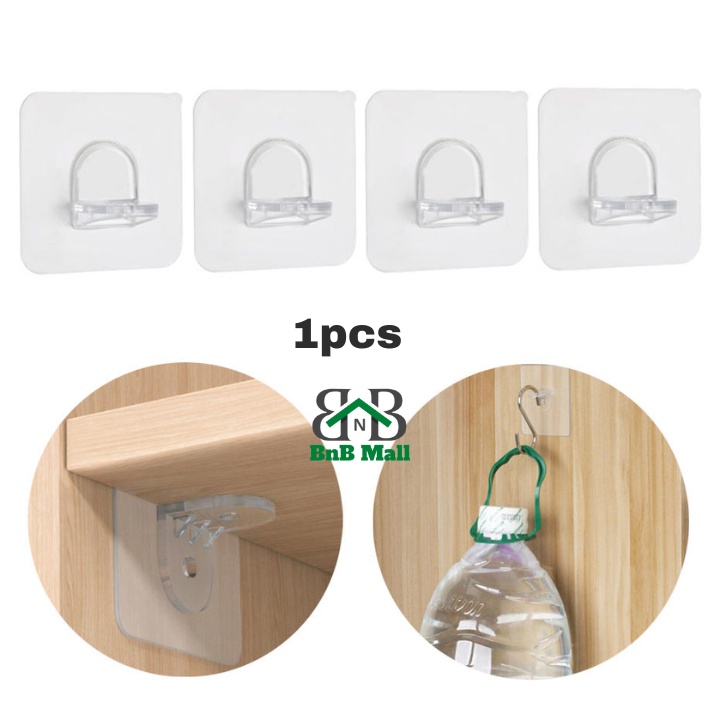 10pcs Transparent Self Adhesive Bracket Hook Hanger Holder Nail Free ...