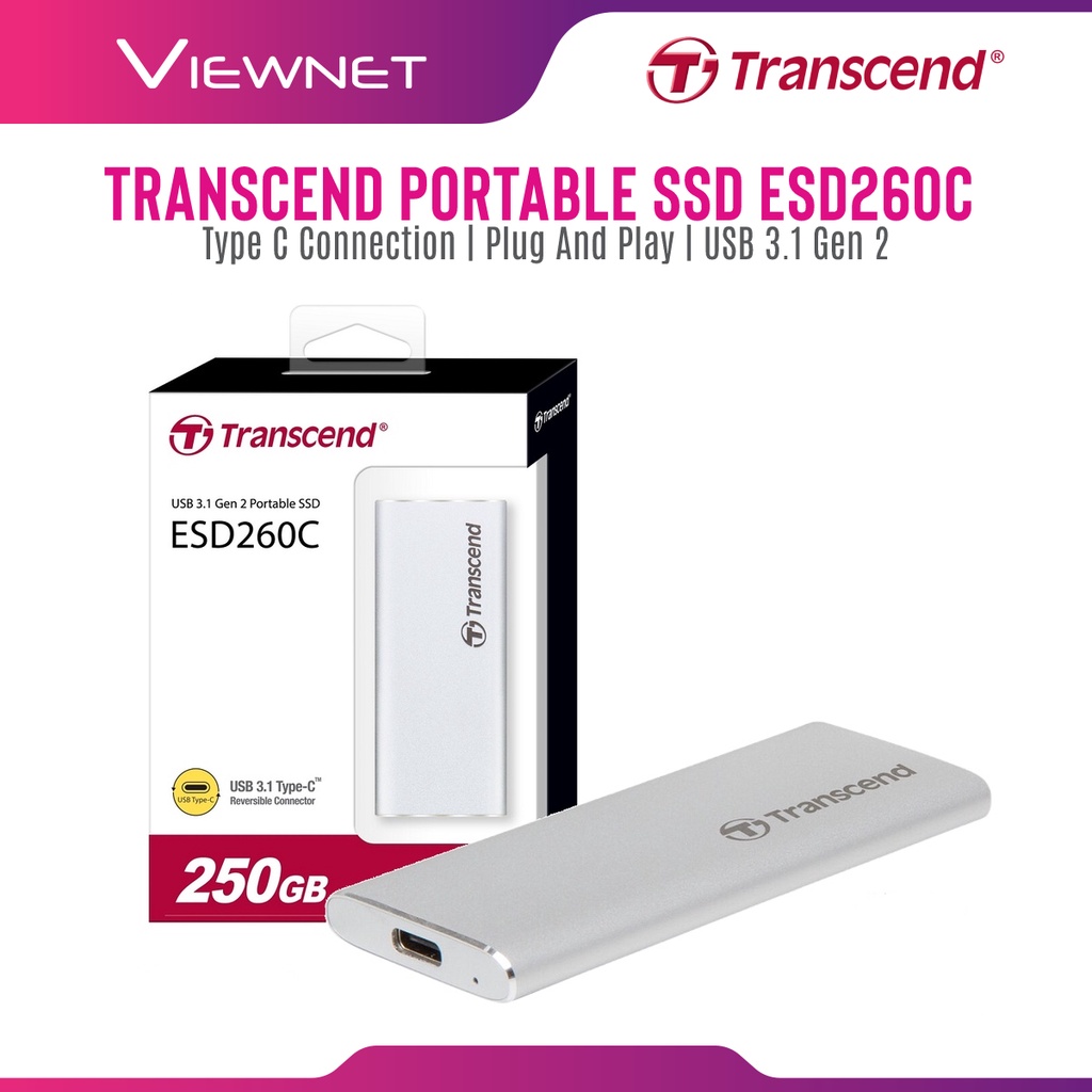 Transcend Esd260c Usb 31 Gen 2 Portable Ssd External Solid State Drive 250gb 500gb 1tb 6865