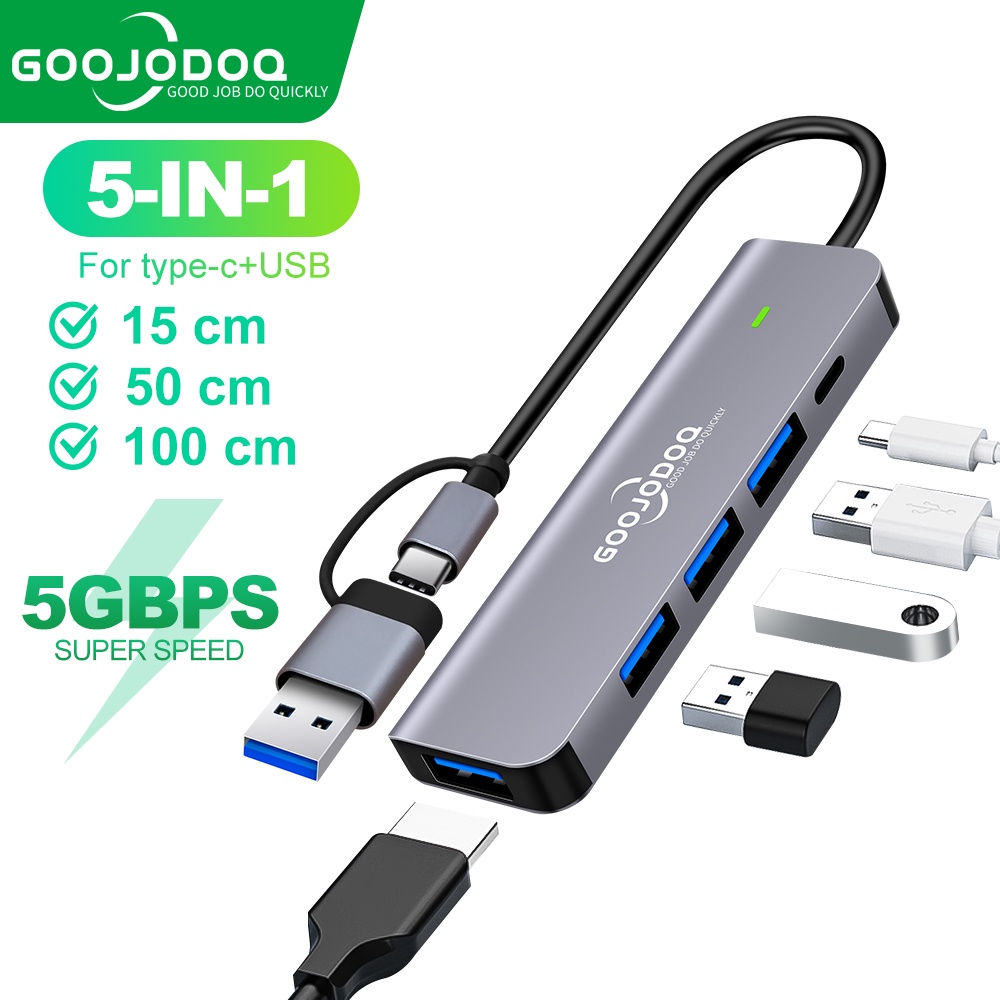 GOOJODOQ 5 IN1Hub USB Type C 3.0 Adapter TypeC connection hub For