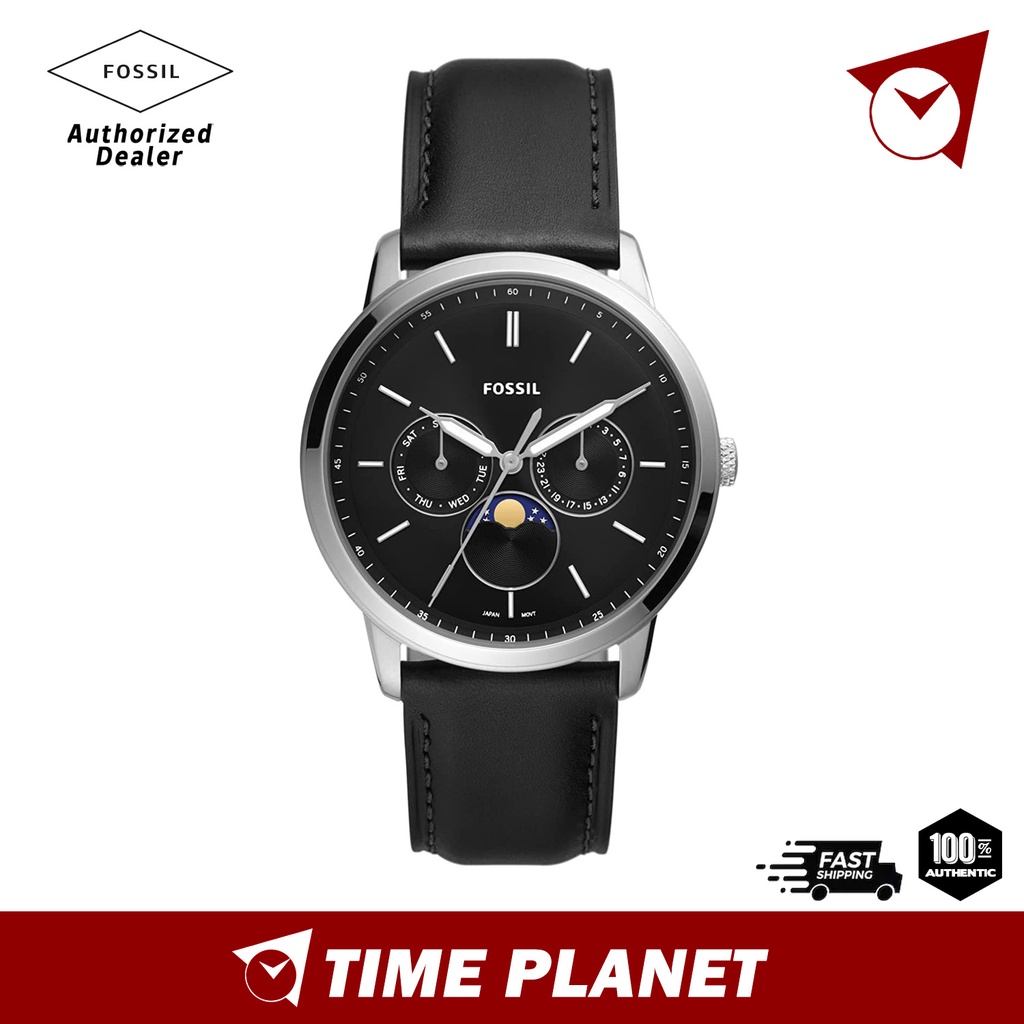 Fossil Neutra Moonphase Multifunction Black Eco Leather Men Watch FS5904