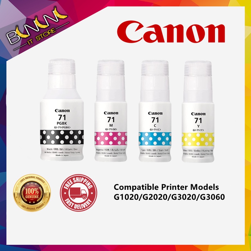 Canon Genuine Ink Bottle Gi 71 Gi 71s Blackcyanyellowmagenta For Printer G1020g2020g3020 8456