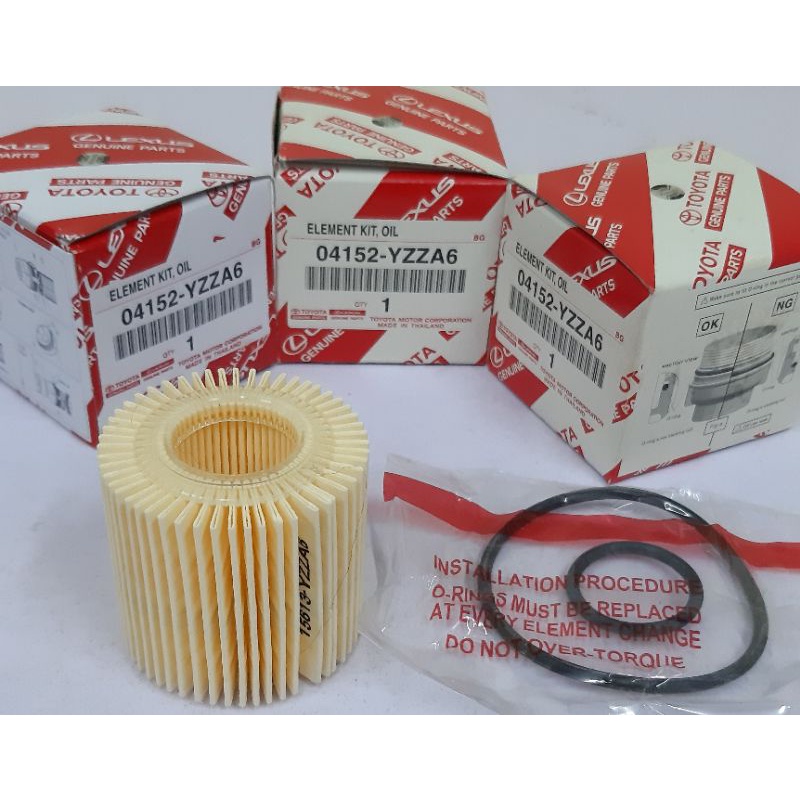 Toyota engine oil filter 04152-yzza6 dual vvti wish / chr / sienta ...