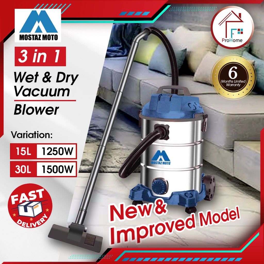 Mostaz Moto MSVC-15 / MSVC 30 15L/30L Vacuum Cleaner / Wet & Dry Vacuum Cleaner / Vacuum + Blower / 