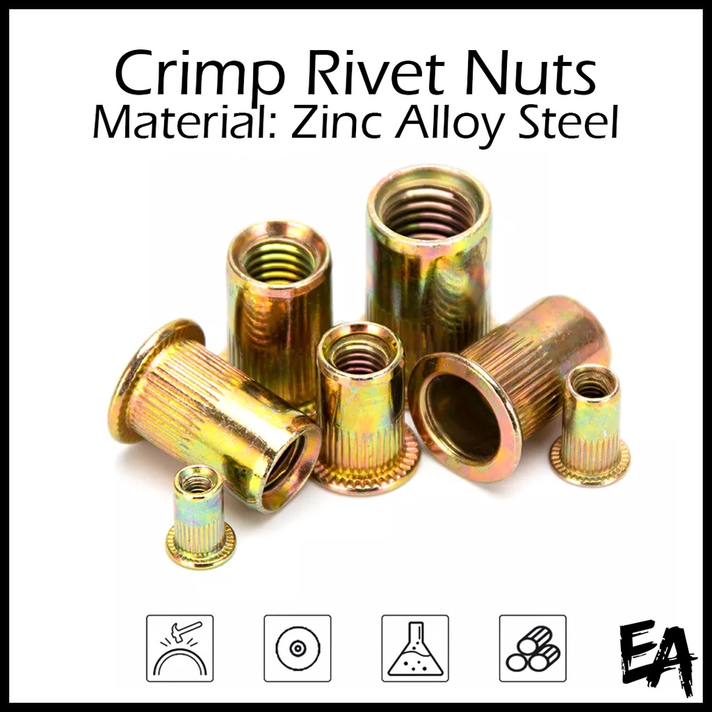 Zinc Alloy Steel Crimp Rivet Insert Nuts Shopee Malaysia