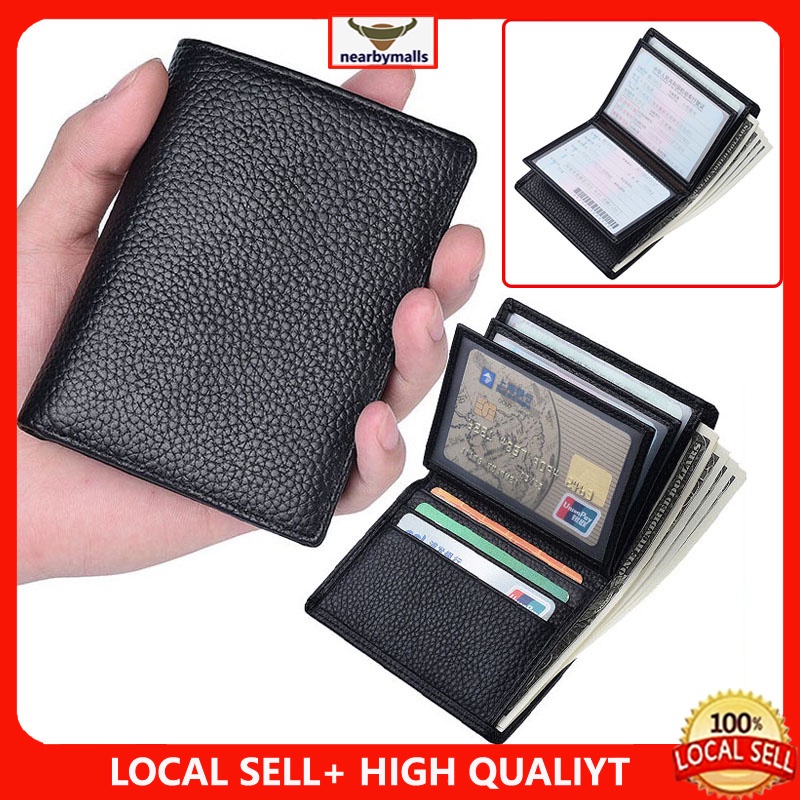 Genuine Leather with Driving Permit and ID Card Slots Men Wallet Multi