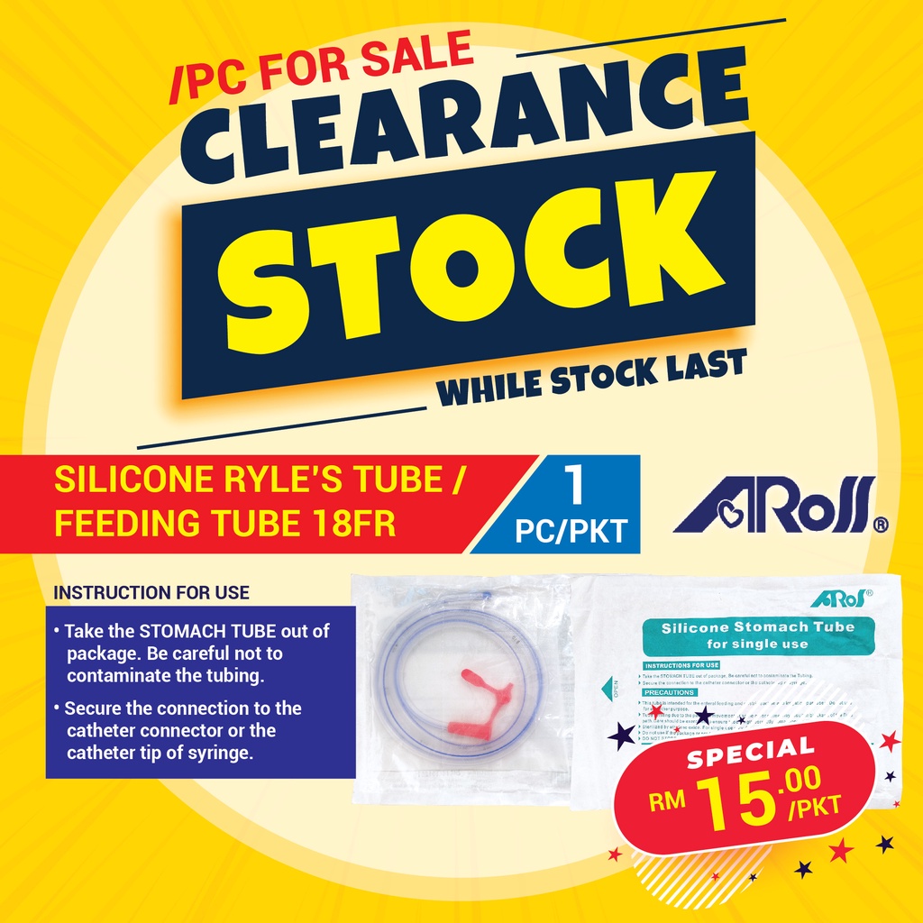 (Clearance Stock) Silicone Ryle's Tube / Feeding Tube 18FR | Shopee ...