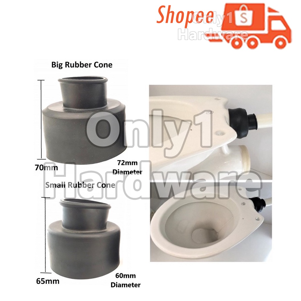 TOILET RUBBER CONE TOILET WC BLACK RUBBER CONE FOR LOWER LEVEL CISTERN PIPE FLUSH PIPE RUBBER