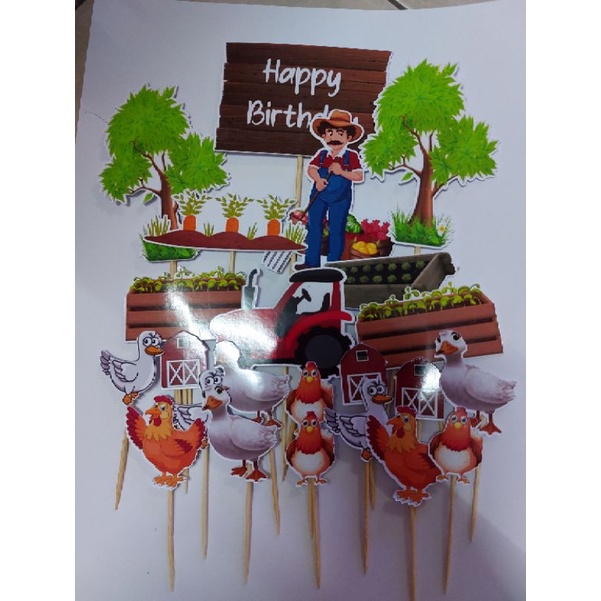 FARMER KEBUN CAKE TOPPER | Shopee Malaysia