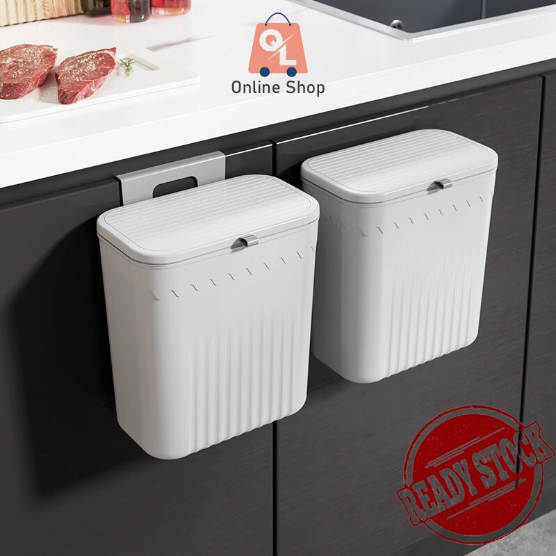 3L Waste Trash Can Cupboard Door Hanging Wall Mounted Kitchen Rubbish Bin AUS