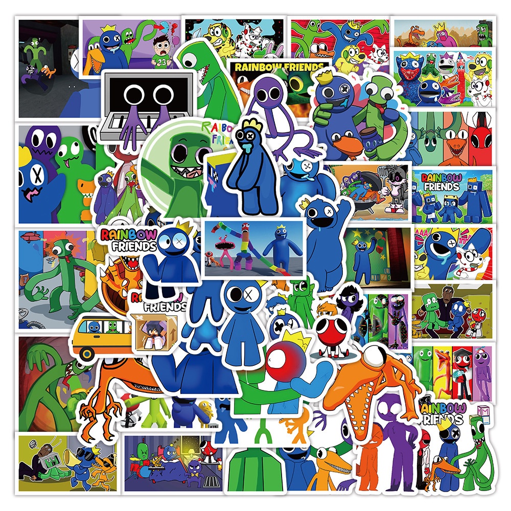 Y&P, Roblox Rainbow Friends Stickers Set Cartoon Graffiti Waterproof Decals  Pack, 50 pcs/set