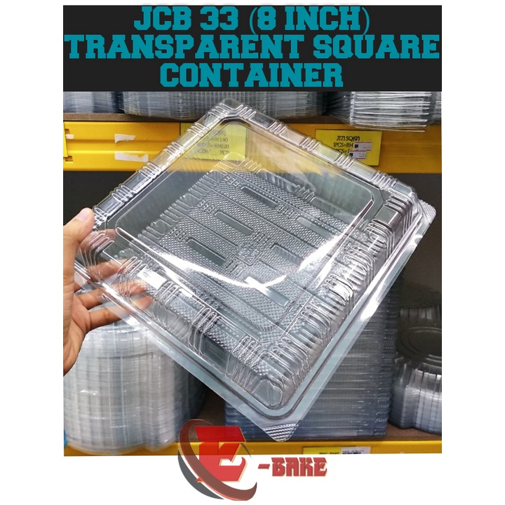 JCB 33 ( 8 INCH ) TRANSPARENT SQUARE CONTAINER (5PCS) | (10PCS ...