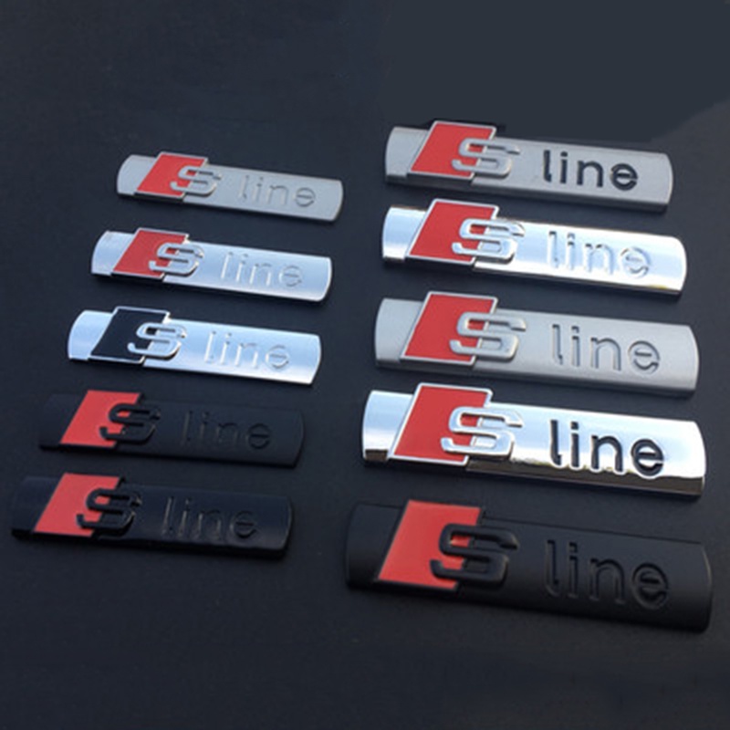 S Line Logo Sticker Metal Alloy Car Badge SLine Emblem Racing For Audi ...