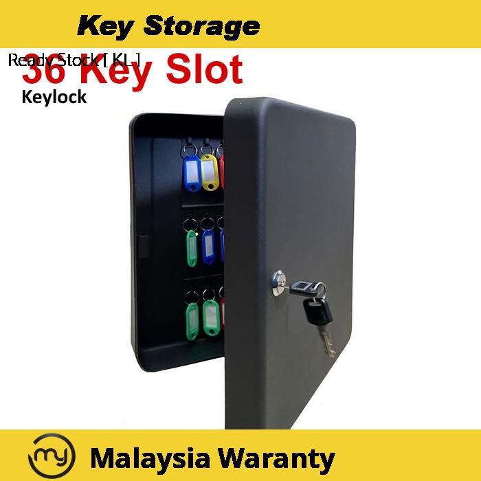 36 Slot Hook Metal Key Box Wall Mount Storage Cabinet Lock 