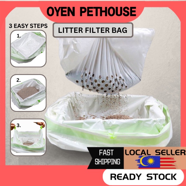 CAT LITTER FILTER BAG PORTABLE HYGIENIC DRAWSTRING CLEANING BAG LITTER