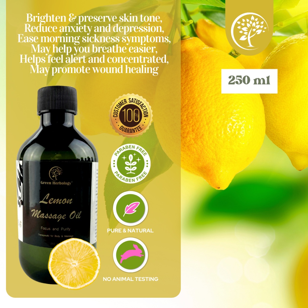 Lemon Refreshing Aromatherapy Massage Oil Bath Oil Body Oil Spa Salon Minyak Urut 9186