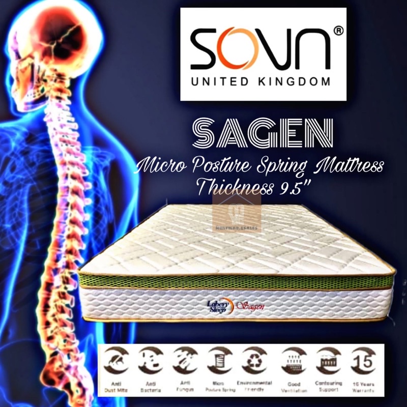 {Ready Stock} Sovn SAGEN 9.5” Solid Micro Posture Spring Mattress with ...