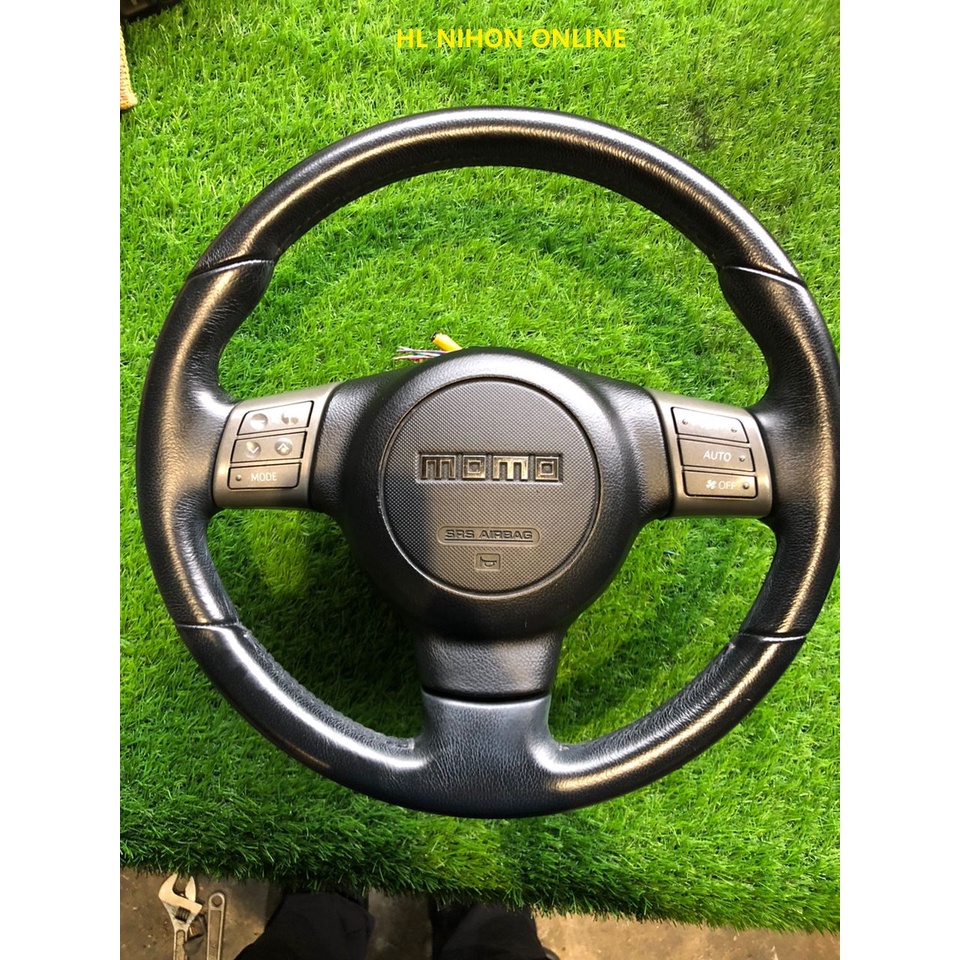 (USED)🇯🇵 MOMO Euro Steering Wheel🇯🇵 [BUTTON] Black Handle WITH AirBag