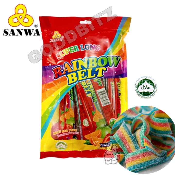 Sanwa Super Long Rainbow Belt Jelly Drop (Gula Gula Jelly) Halal
