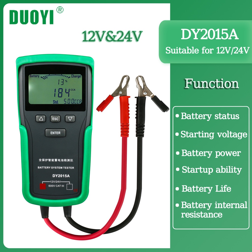 DUOYI DY2015A 12V/24V Car Battery System Tester Analyzer Lead Acid Auto