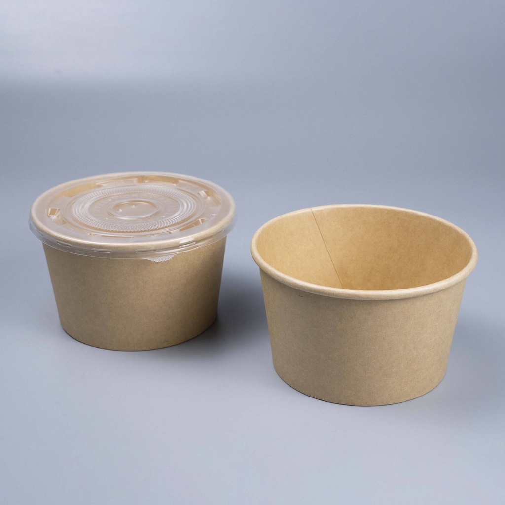 [50pcs] Disposable Paper Bowl & Lid Plain White - Mangkuk Kertas / Soup ...