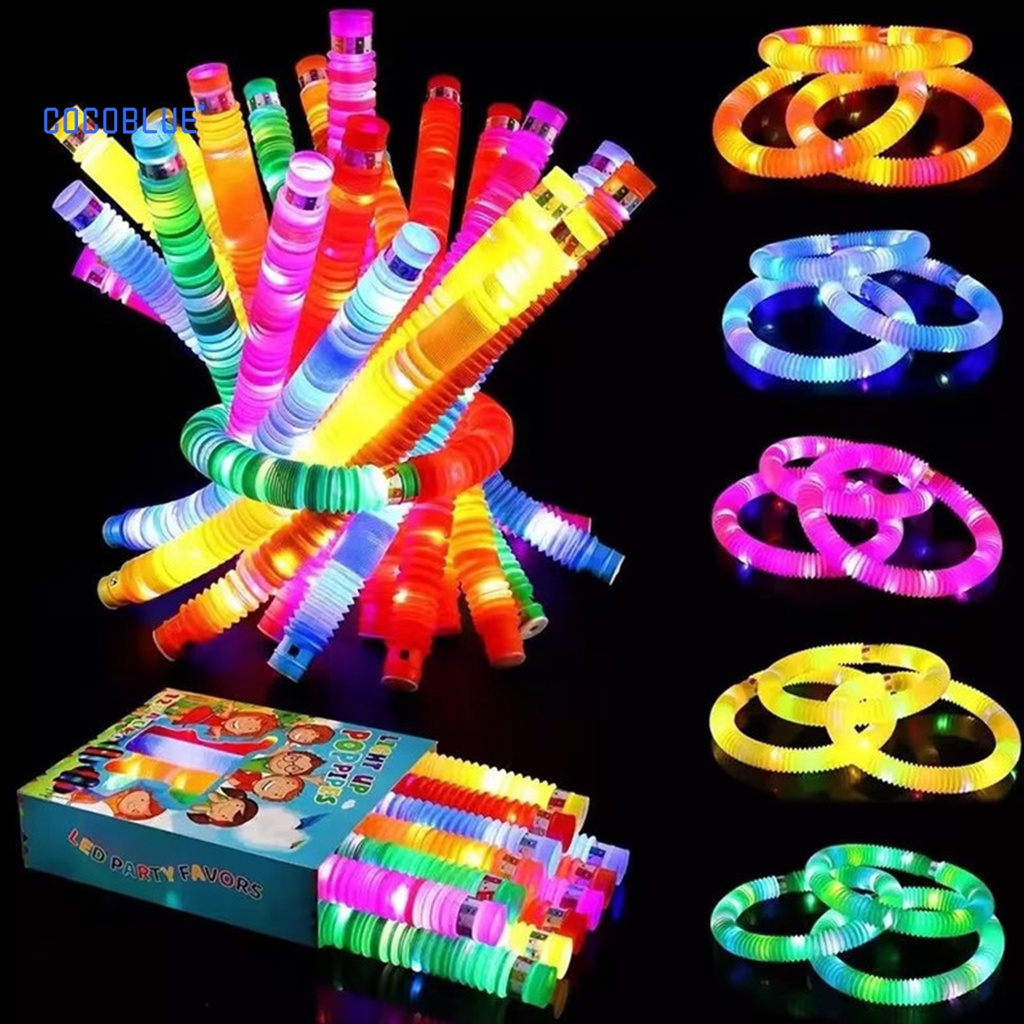 CCB-Fidget Pipe Toy Flexible DIY Stretchable Colorful Glowing Tube ...