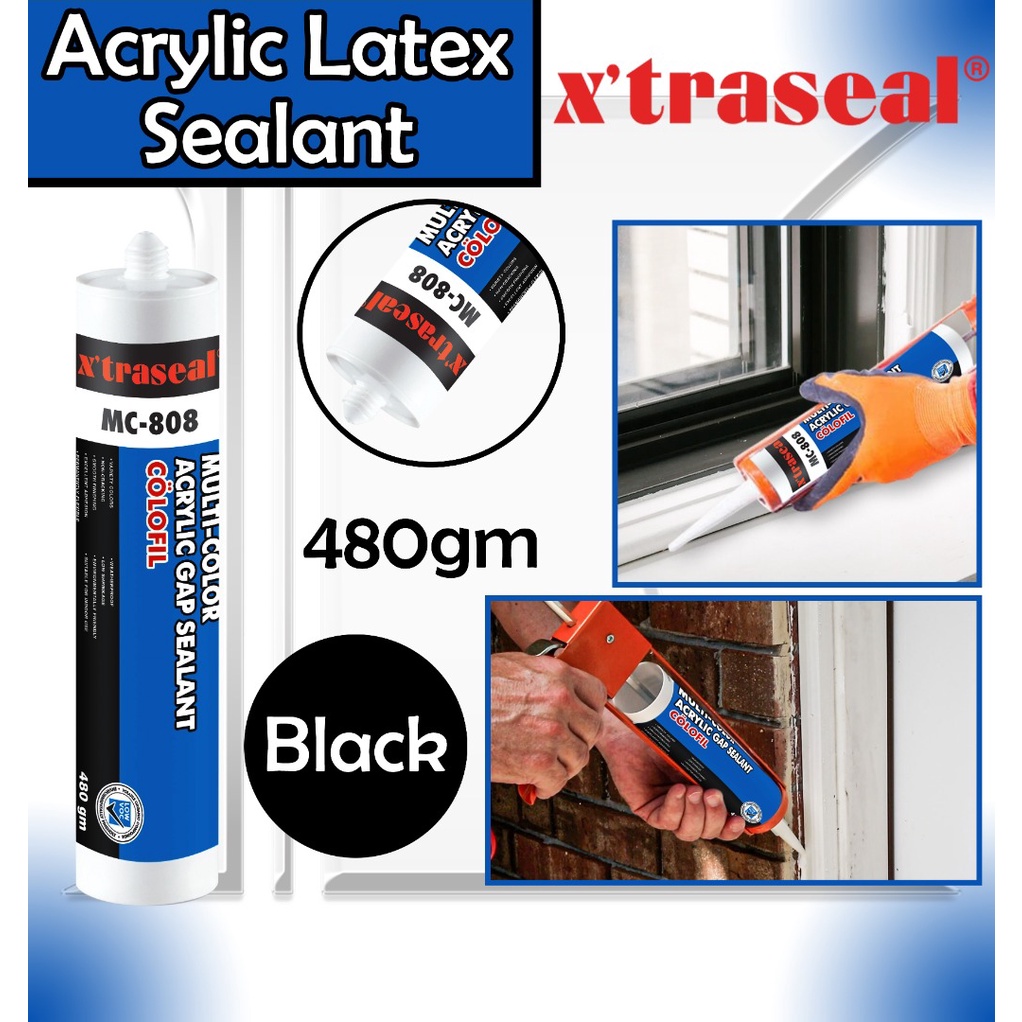 XTRASEAL Latex Silicone Black MC808 / MC808 Acrylic Latex Sealant Gap