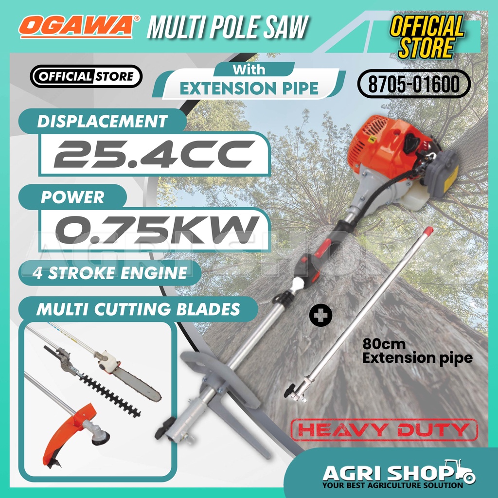 Ogawa 4 in 1 2 Stroke Gardening Tool Set Petrol Pole Saw
