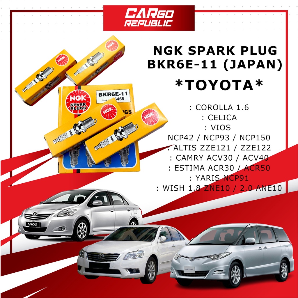 Toyota Corolla Vios Altis Camry Estima Yaris Wish (BKR6E11) NGK Spark