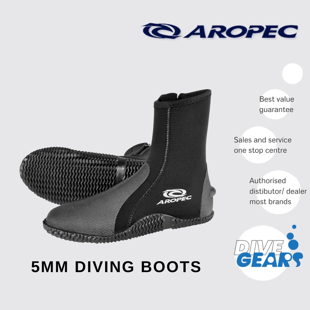 Aropec Scuba Diving Booties Boots High Cut 5mm Neoprene Shopee Malaysia