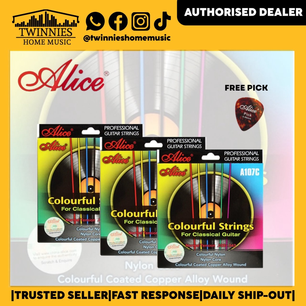 ALICE A107C COLOURFUL STRINGS FOR CLASSICAL GUITAR | Shopee Malaysia