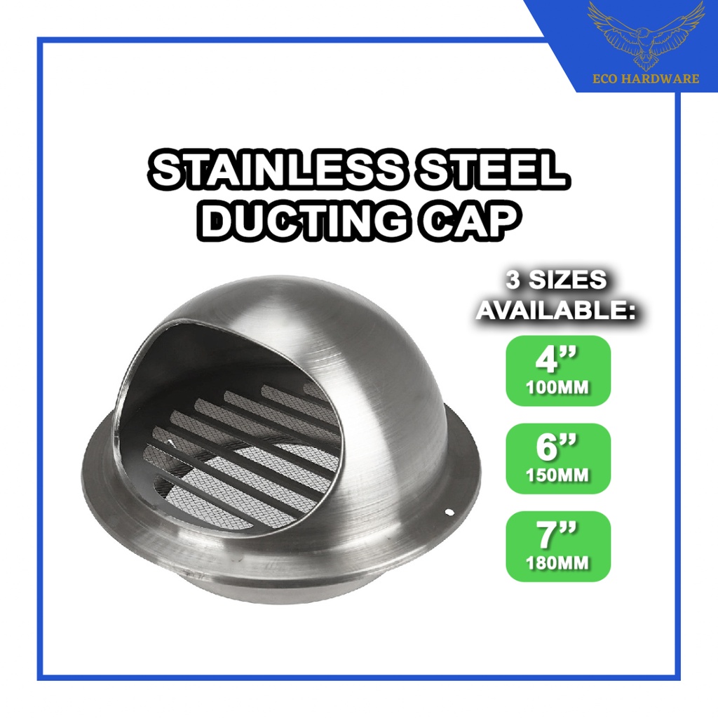 4" 6" 7" 8" High Quality Stainless Steel Hood Ducting Cap Cooker Hood