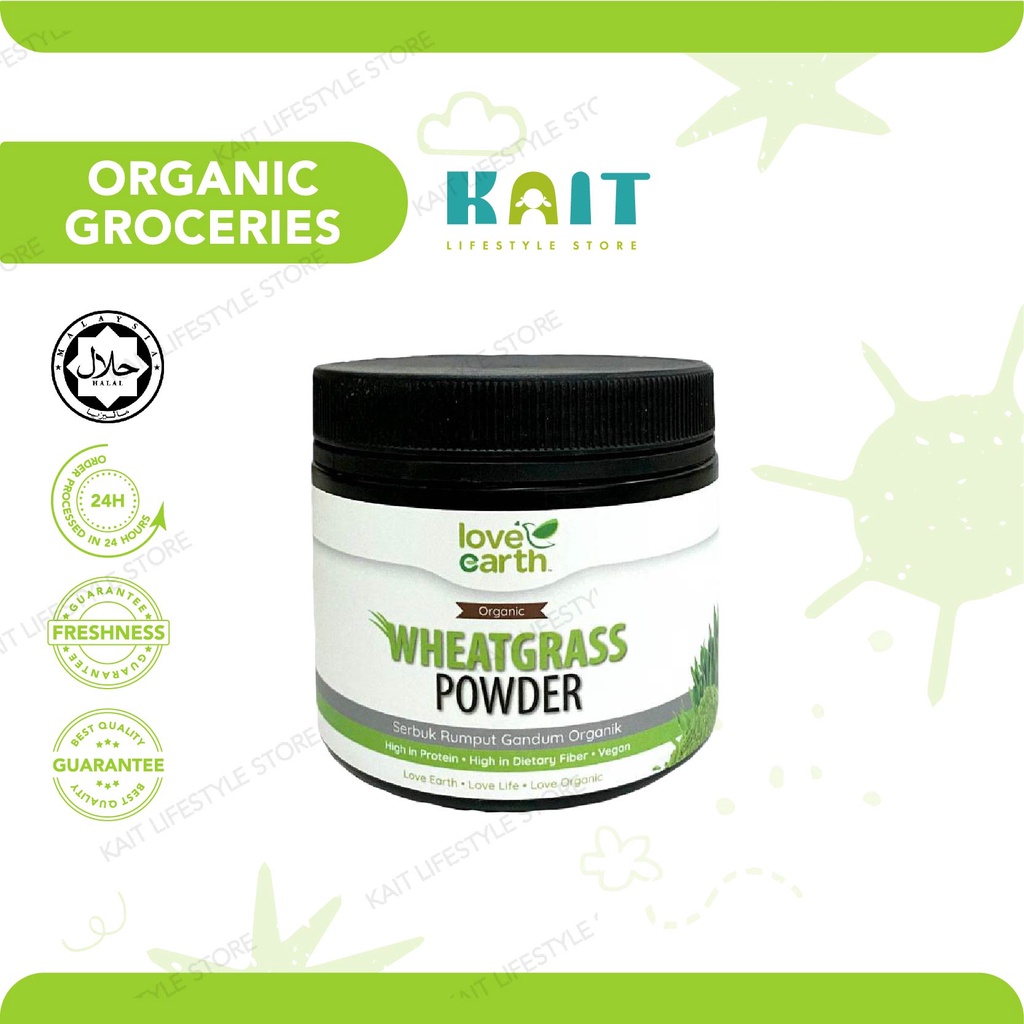 LOVE EARTH Organic Wheatgrass Powder [Halal] (185g) Shopee Malaysia