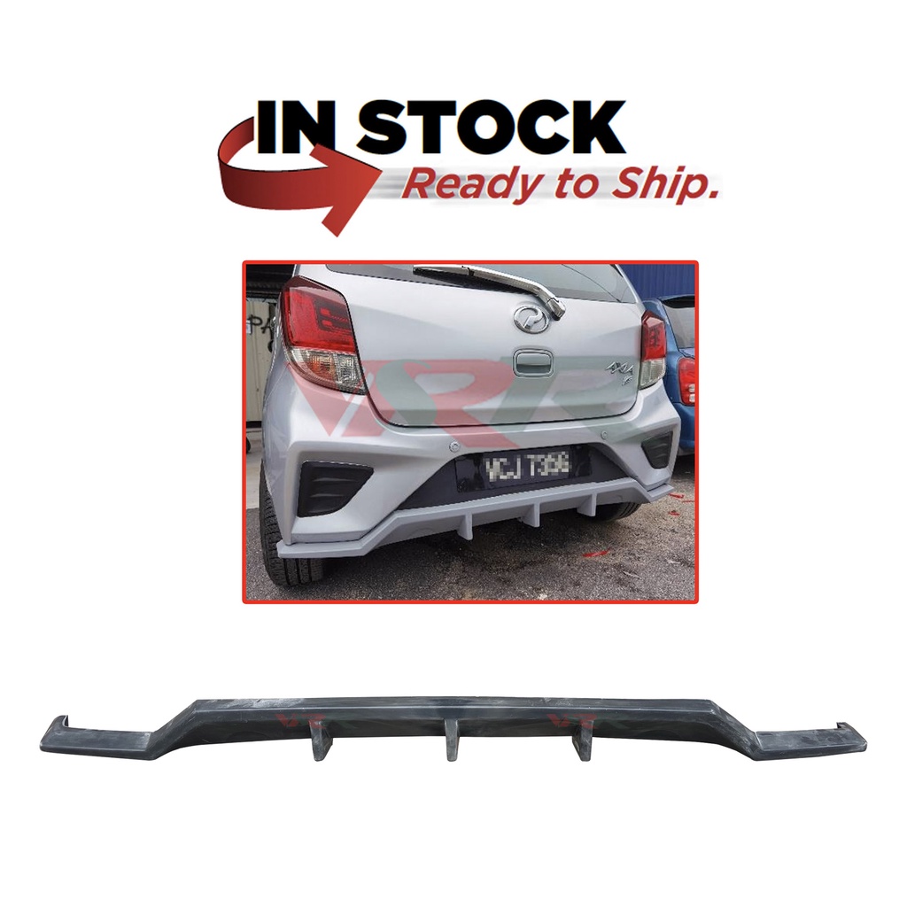 Perodua Axia (2020) TAKERO Style Rear Back Skirt Bumper Lower Diffuser ...
