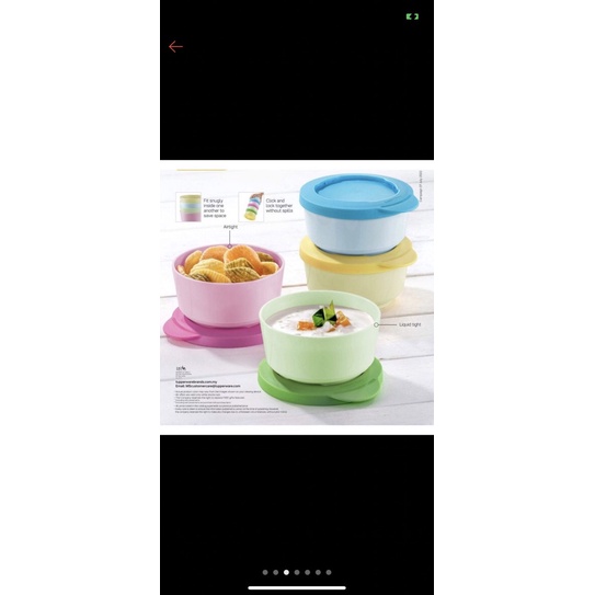 Tupperware click bowl set (4) limited | Shopee Malaysia