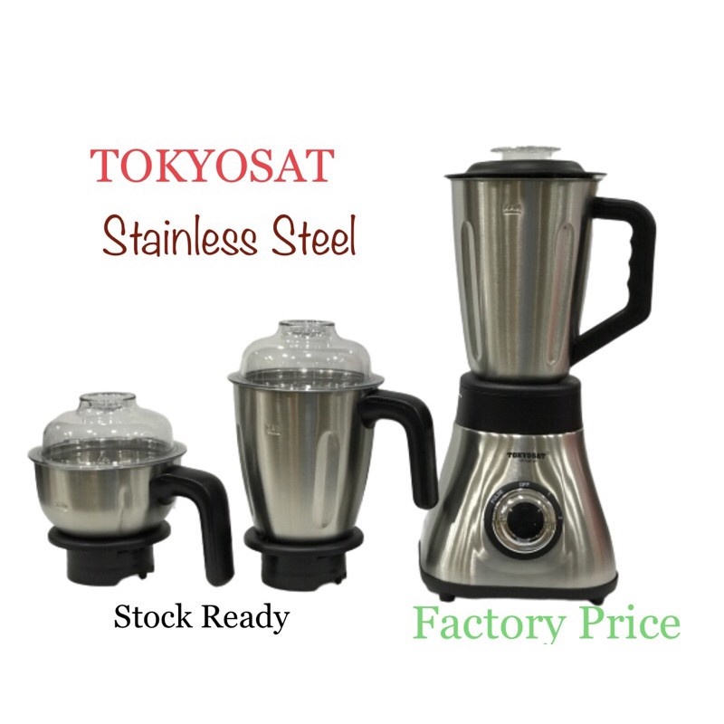 TOKYOSAT TSS3031BL Stainless steel 3 in 1 Mixer Grinder Blender 600W