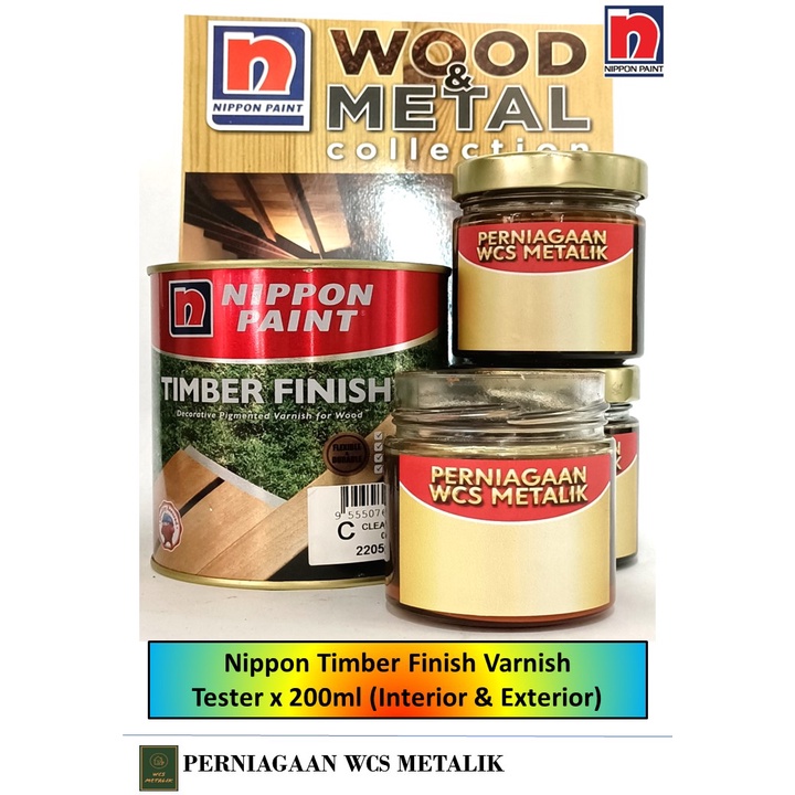 PAINT TESTER Nippon Paint Timber Finish Wood Varnish x 200ml (Gloss