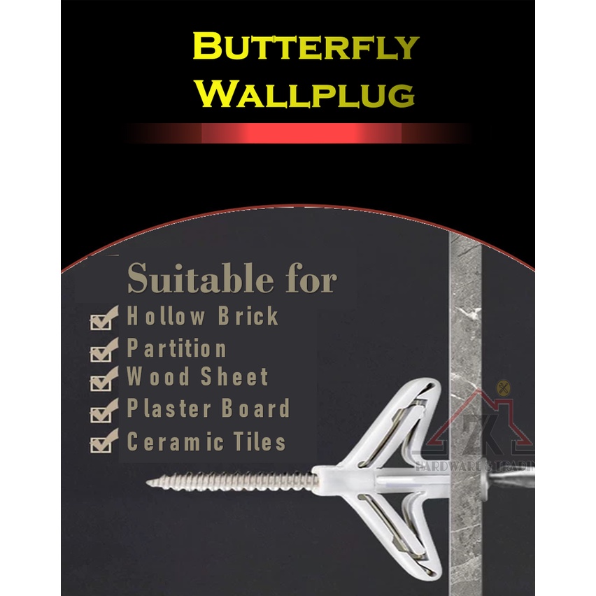 Plasterboard Anchor Plastic Expansion Wall Anchors Plugs Expansion