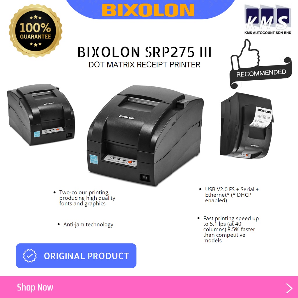 Bixolon Srp275 Iii Dot Matrix Receipt Printer Ethernet Usb Serial Shopee Malaysia 6934